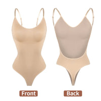 Bodysuit Shapewear Deep V-Neck Body Shaper Backless U Plunge Thong Shapers Waist Trainer Women Clear Strap Padded Push up Corset