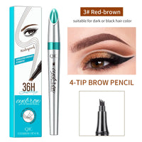 4 Points Eyebrow Pen 3 Colors Liquid Brow Pencil Dark Brown Microblading Eyebrow Pencil Waterproof Eyebrow Tattoo Pen Cosmetics