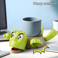 3D Printed Quirky Turtle Coaster Room Decoration Panicked Screaming Turtle Insulated Coaster Ornament Funny Bugsy Doll Mug Base